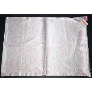 AMIKA Pink & White Hair Care Standard Satin Pillowcase Zipper Closure New w/ Tag